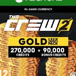 The Crew Gold Crew Credits Pack Xbox One 13% 折扣 代码