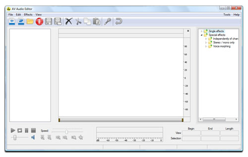 AV Audio Editor - Main User Interface Screenshot